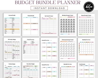 Budget Planner Bundle: Financial Planning, Savings Challenge (Digital Download)