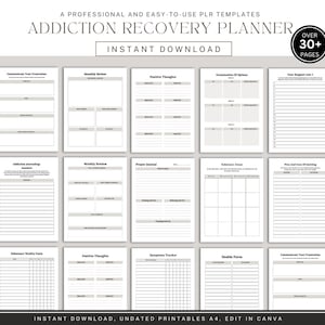 Addiction Recovery Planner: Sobriety Journal & Tracker (Digital Download)
