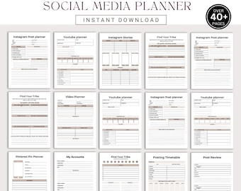 Social Media Planner Journal: Blogger Organizer (Digital Download)