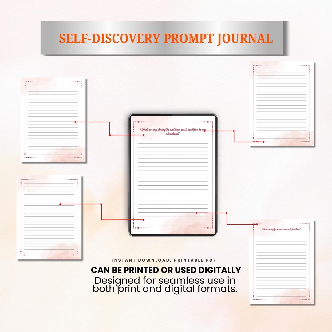 Self-discovery Prompt Journal, Reflection Notebook, Guided Writing ...