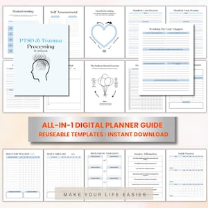PTSD & Trauma Processing Workbook, Mental Health Journal, Workbook for Healing, Therapy Journal, Self-Care Gift