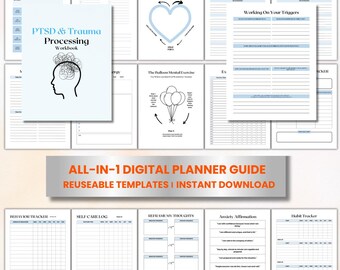 Caderno de Trabalho de Processamento de TEPT e Trauma: Diário de Saúde Mental (Download Digital)
