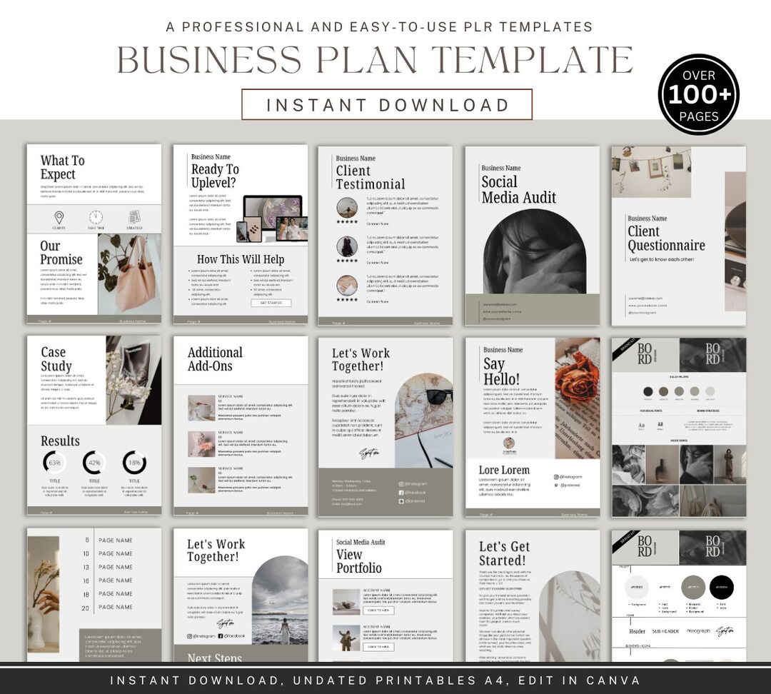 Business Plan Template - Editable Word Document, Financial Forecast ...
