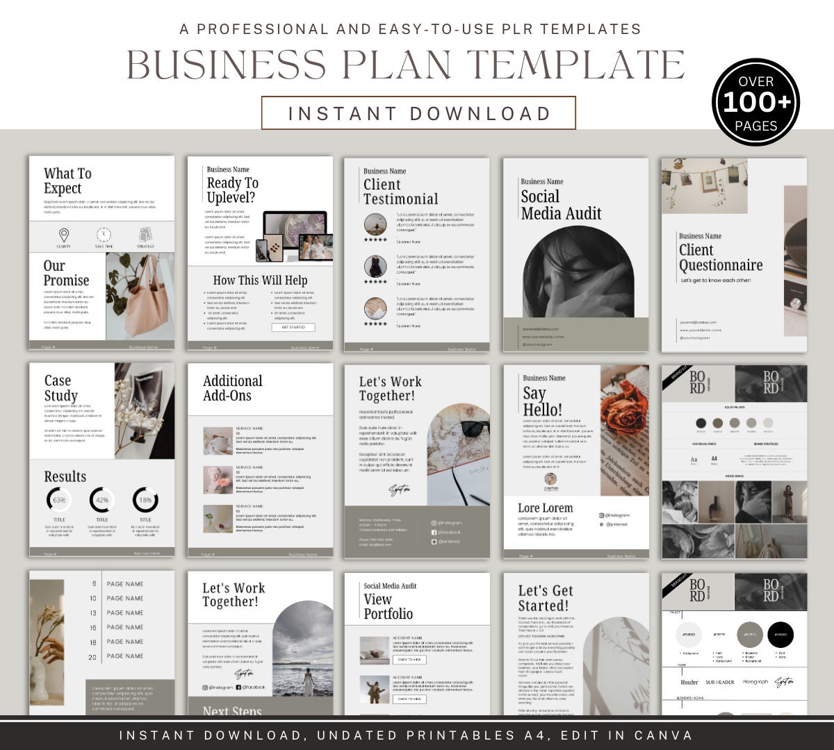 Business Plan Template - Editable Word Document, Financial Forecast ...