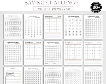 Money Saving Challenge Jar, Savings Tracker, Coin Bank, Financial Goal Tracker, Budget Planner