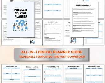 Problem Solving Planner, Goal Setting Journal, Productivity Planner, Daily Organizer, Task Tracker