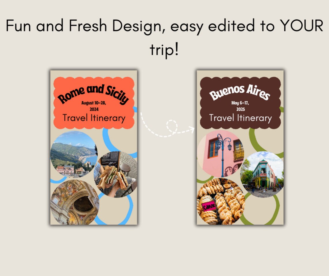 View of Digital Travel Itinerary | Retro Design Group Travel Planner | Mobile ...