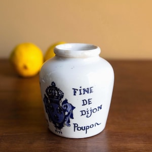 Vintage Mustard Jar Pot | Fine De Dijon Poupon | Made in France | French Ceramics