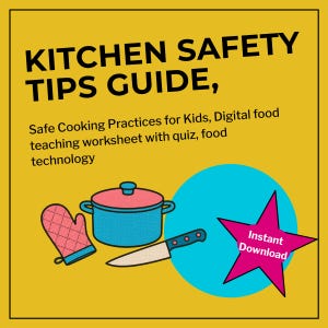 Guide de sécurité en cuisine pour enfants : Pratiques culinaires, fiche d’exercices (téléchargement numérique)