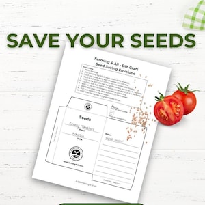 Seed Saving Envelope - DIY Print & Cut Craft - Instant Digital PDF Download