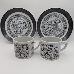 Rosenthal Season 70s by Björn Wiinblad Cup and Plate January and March Mid Century true Vintage