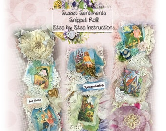 Tutorial de rollo de recortes: Collage de tela "Sweet Sentiments" (Descarga digital)