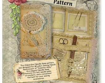 Needle Book TUTORIAL PATTERN, Travel Sewing Kit,  Needle Keeper, Victorian Sewing Kit, Pattern, DIGITAL, Edwardian Needle Keep,