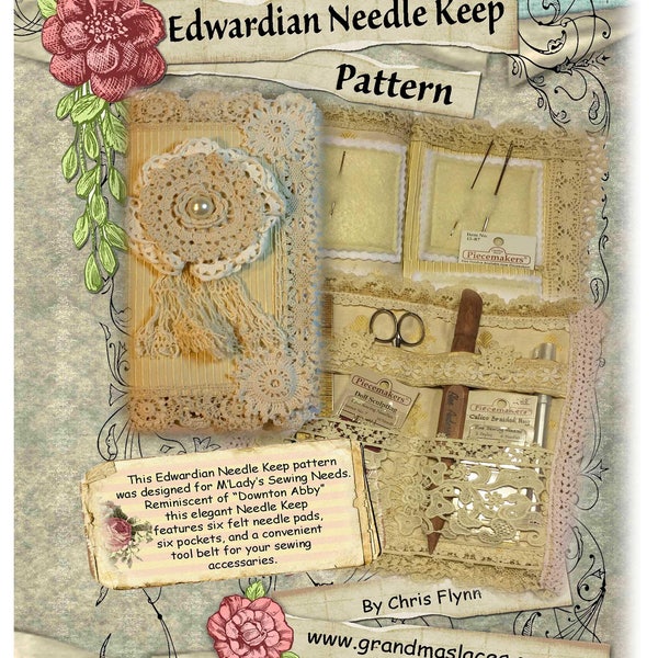 Needle Book TUTORIAL PATTERN, Travel Sewing Kit,  Needle Keeper, Victorian Sewing Kit, Pattern, DIGITAL, Edwardian Needle Keep,