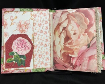 Handmade Gift, FLORAL WALLPAPER Junk Journal, plus project folder sTuFfEd with Ephemera,