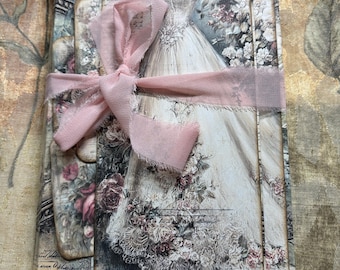 ¡ORGANIZADOR DE NOVIA! Carpeta nupcial hecha a mano con compartimentos tipo acordeón / Diario vintage de recuerdos de boda / Libro de recuerdos único