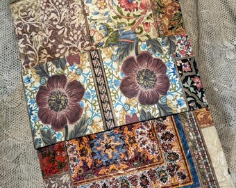 Cuaderno de regalo para el Día de la Madre, estilo Art Nouveau, paquete de papel MOMIGAMI: 25 hojas para cuadernos, técnicas mixtas y collage, inspirado en William Morris.