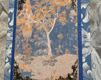 ¡Regalo del Día de la Madre para mamá! ¡Le encantará! Cuaderno de arte romántico azul: portada de William Morris, cuaderno de arte interactivo.