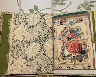 REGALO para MAMÁ Sin terminar, abierto y esperando: entra y deja salir a tu musa. Diario de arte auténtico forrado en tela... ¡tú lo terminas!