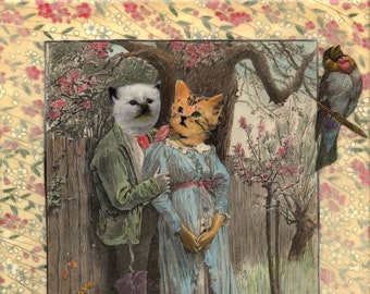 Note Card, Courting in the Garden