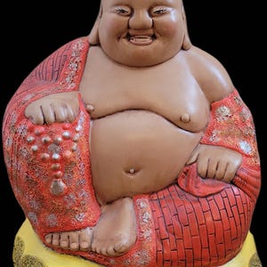 Vintage Large Sitting Ho Thi Chubby Buddha Statue