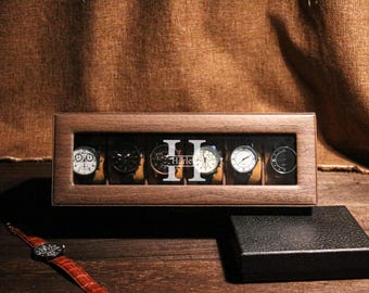 Personalized Watch Storage |Customize Men Gift| Custom Engraved Watch Box for Men | Watch Case | Gift for Husband, Boyfriend,Dad,Grandpa