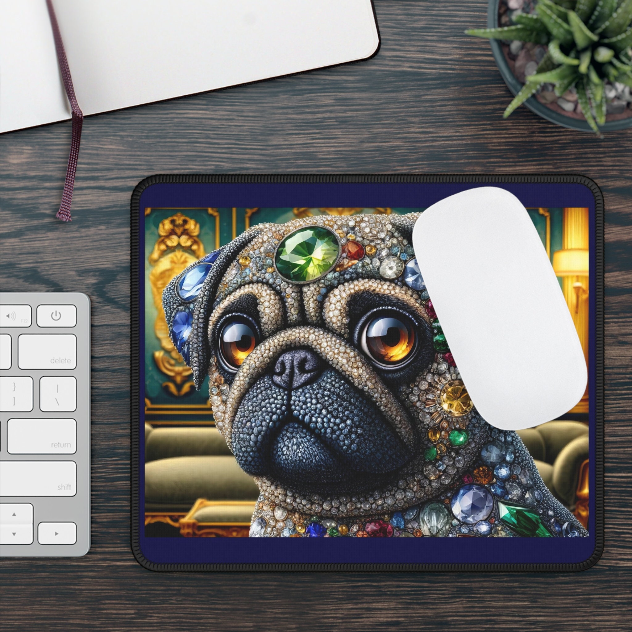Lovely Pug Dog Gaming Mouse Pad,Puppy Dog Pet Cute