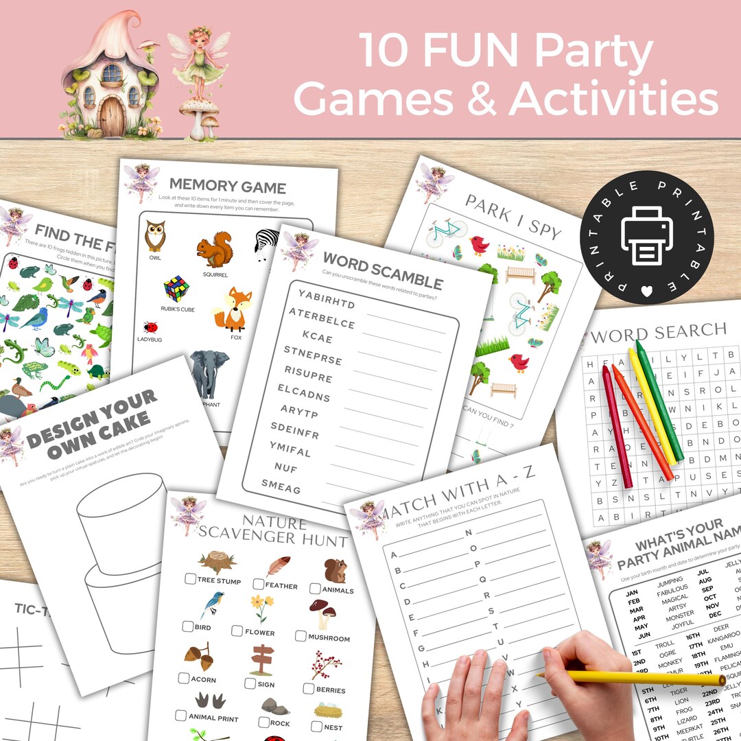 Fairy Garden Birthday Games Printable Bundle, Fairy Party Games ...