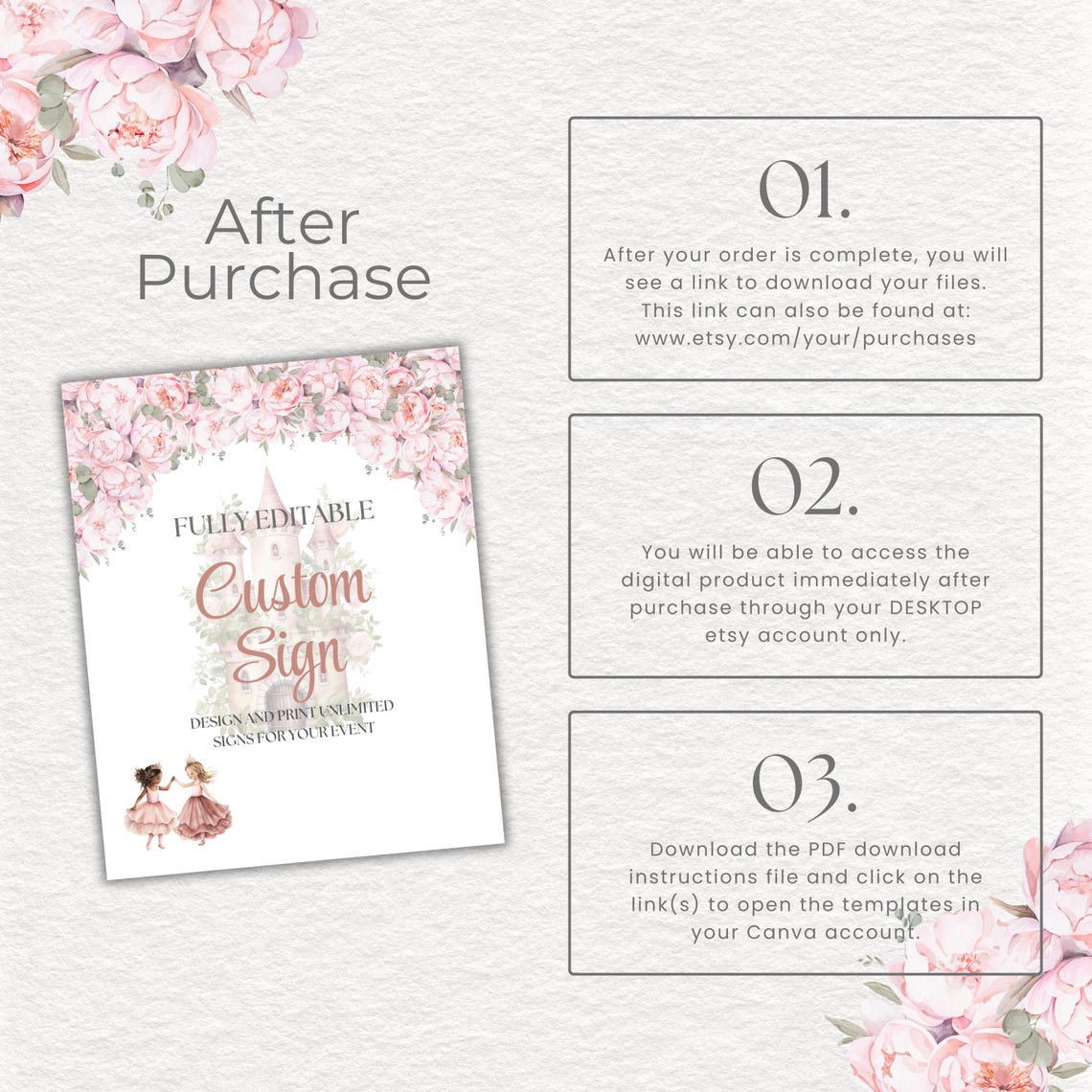 Princess Custom Sign Template, Blank Table Sign, Instant Download ...