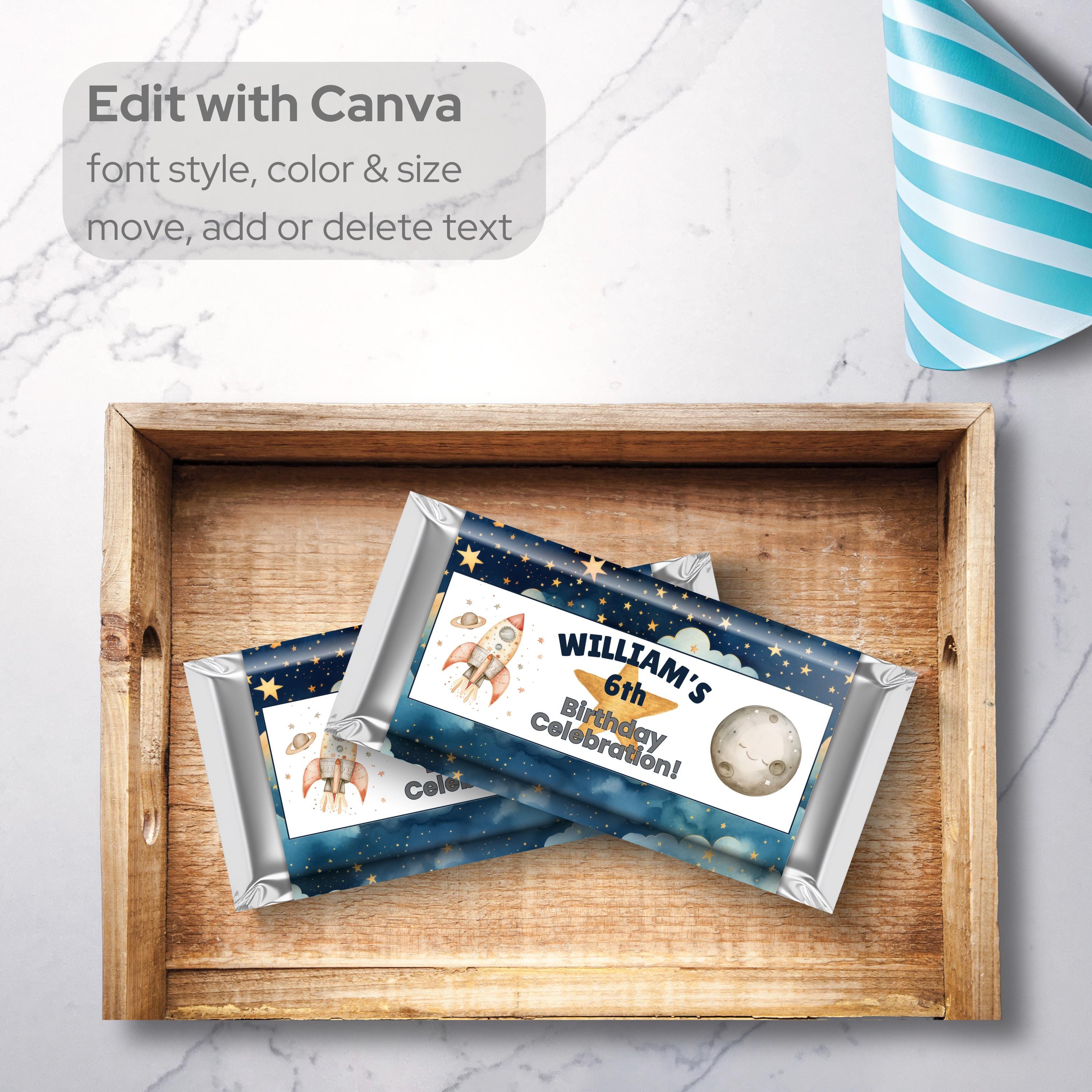 Outer Space Chocolate Bar Wrapper Template, Astronaut Candy Bar Wrapper ...