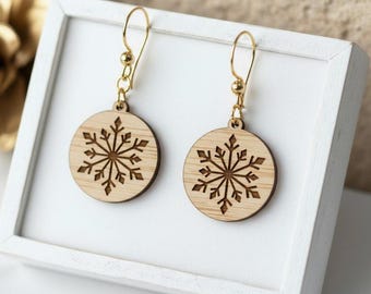 Weihnachten Schneeflocke Ohrringe Holz Laser Cut svg Datei Digital Download