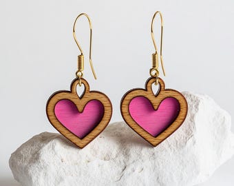 Heart Earrings Saint Valentines Day Wood Svg Laser Cut File for Glowforge, pink heart Laser Cut Svg file Digital Download, STVAL