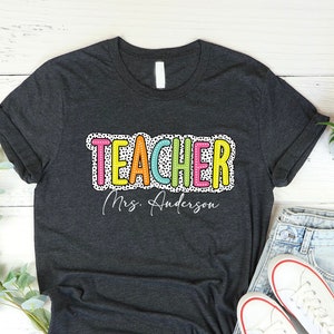 Personalized Retro Teacher Name Shirt, Custom Teacher Name Tshirt, Gift For Teacher, Teacher Appreciation Gifts, Thank You Teacher Gifts