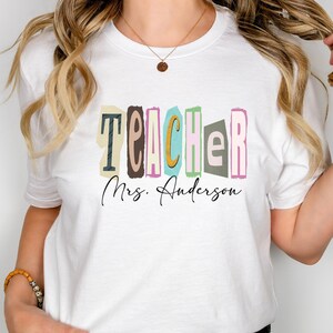 Personalized Retro Teacher Name Shirt, Custom Teacher Name Tshirt, Gift For Teacher, Teacher Appreciation Gifts, Thank You Teacher Gifts