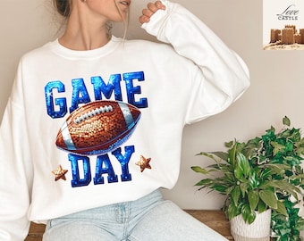 Football Game Day Faux Glitter Design T-Shirt