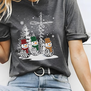 Faith Hope Love Jesus Snowmens Christmas Shirt, Family Xmas shirt, Xmas Trip shirt, Christmas Snowmens Hoodie, Winter Snowmens shirt