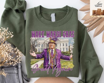Mardi Gras Sweatshirt, Louisiana Mardi Gras Sweater, Mardi Gras Gift, Louisiana Crewneck Sweatshirt