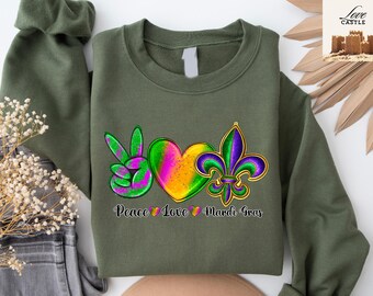 Mardi Gras Sweatshirt, Louisiana Mardi Gras Sweater, Mardi Gras Gift, Louisiana Crewneck Sweatshirt