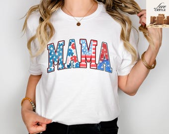 American Mama T-Shirt, Retro USA Comfort Colors Tee