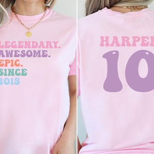 Custom 10th Birthday Shirt, Peace Single Digits I&#39;m 10 Shirt, Ten Birthday Groovy Shirt, Custom Name Tenth Birthday Tee, Birthday Tee