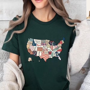 Bibel Vers USA Karte Shirt, Retro Amerika Karte Shirt, religiöses 4. Juli T-Shirt, Unabhängigkeitstag T-Shirt, Floral Amerika Shirt, Retro USA T-Shirt