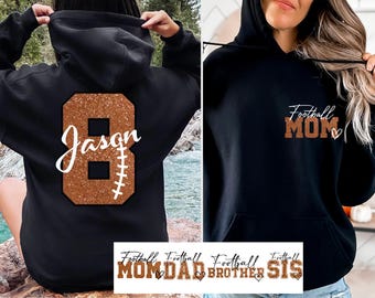 Personalized Football Mom Hoodie, Custom Name & Number