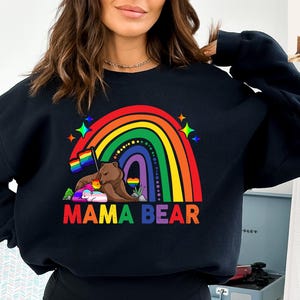 Mama Bear Sweatshirt, Mama Est with Kid Name on Sleeve Sweatshirt, Personalized Mom Sweatshirt, Custom Mothers Day Gift, New Mom Tee