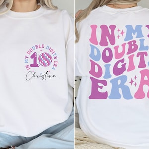 Personalized In My Double Digits Era Shirt, Birthday Girl Tee, 10 Years Old Birthday, Ten Birthday Shirt, 10th Birthday Gift, Gift For Girl