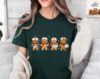 Christmas Gingerbread Nurse Shirt – Xmas Tee for Healthcare Workers