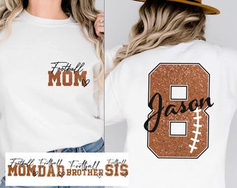 Personalized Football Mom Sweatshirt, Kids Name and Number