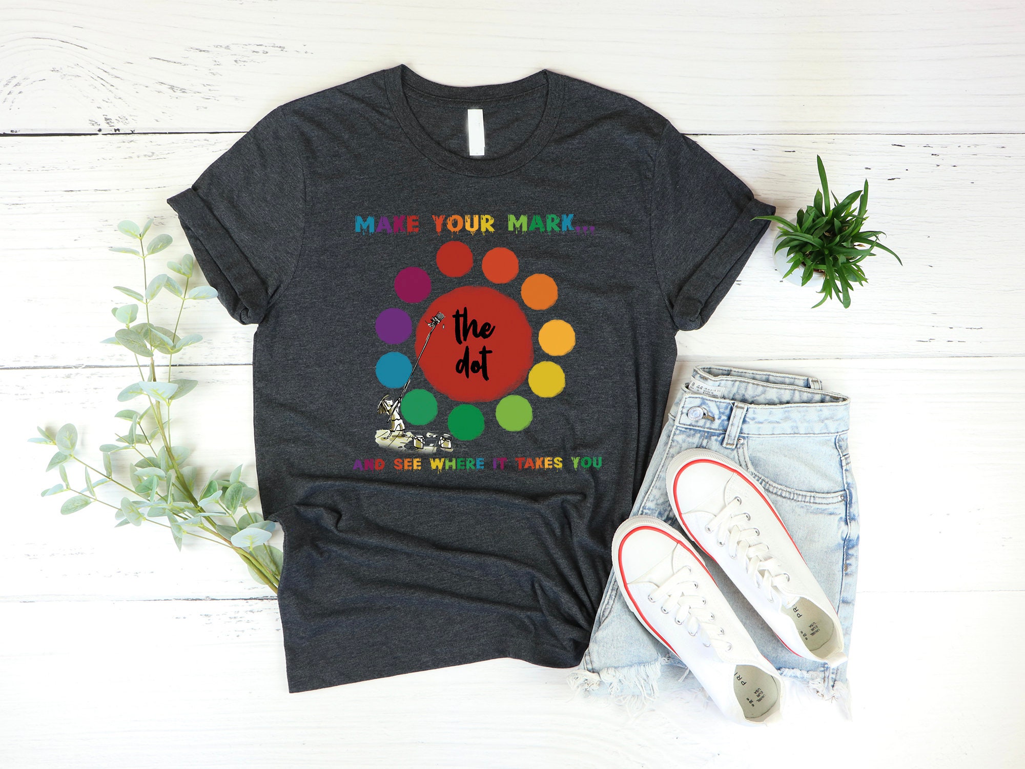 Happy Dot Day T-Shirt For Women - Colorful Pastel Polka Dot Tee, International Dot Day Shirt - View #7