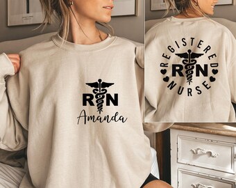 Personalized RN Sweatshirt: Custom Nurse Gift