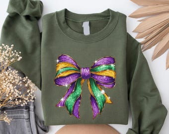 Mardi Gras Sweatshirt, Louisiana Mardi Gras Sweater, Mardi Gras Gift, Louisiana Crewneck Sweatshirt