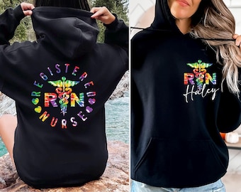 Personalized RN Nurse Hoodie: Custom Registered Nurse Gift